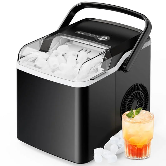 Countertop Ice Maker, 9 Cubes in 6 Mins, 26lbs/Day, Self-Cleaning